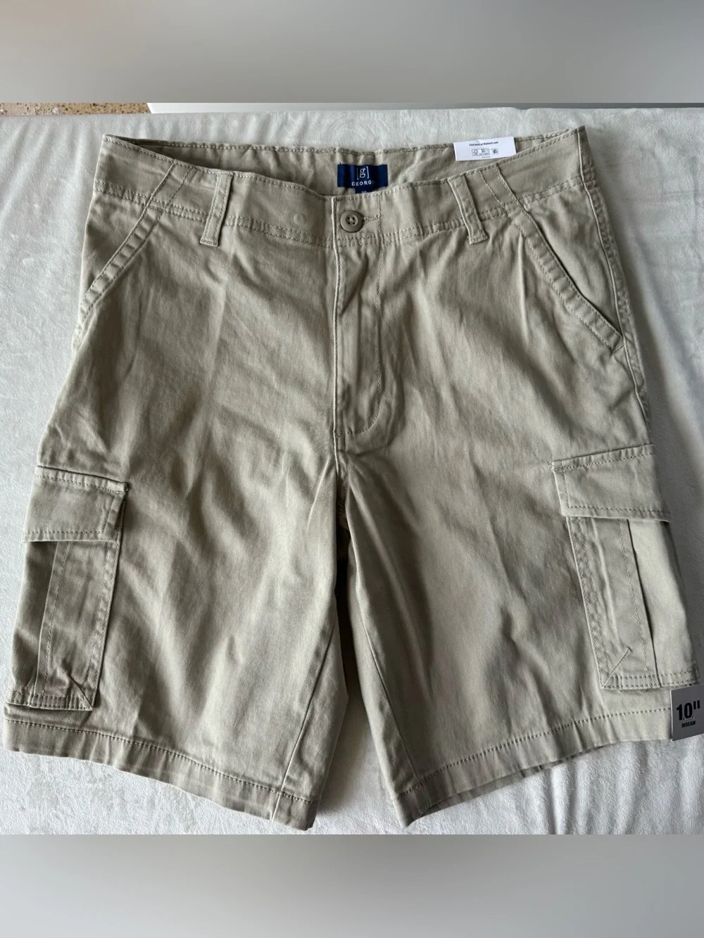 NWT George Men’s Khaki Cargo Shorts Size 30 At The Knee 10